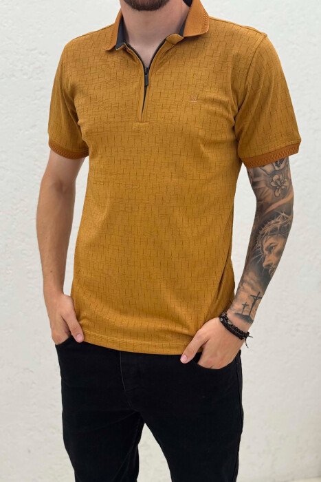 POLO NECK ONE COLOR WOMAN T-SHIRT LIGHT BROWN/KAZB - 2