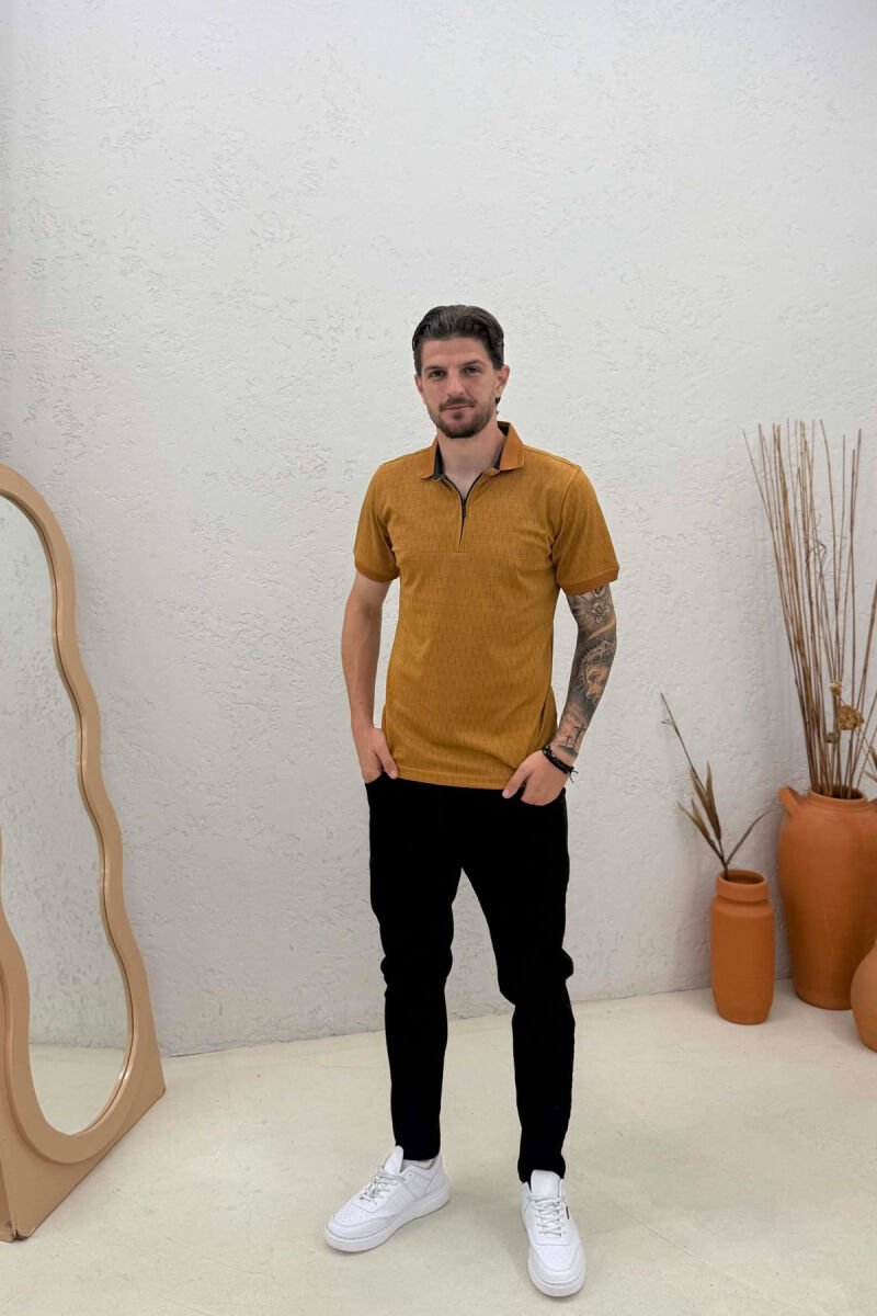 POLO NECK ONE COLOR WOMAN T-SHIRT LIGHT BROWN/KAZB - 3