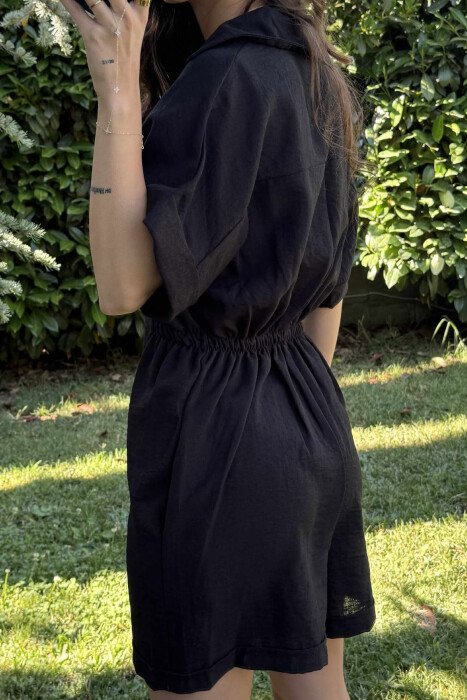 POLO NECK ONE COLOR WOMEN JUMPSUIT BLACK/ E ZEZE - 6