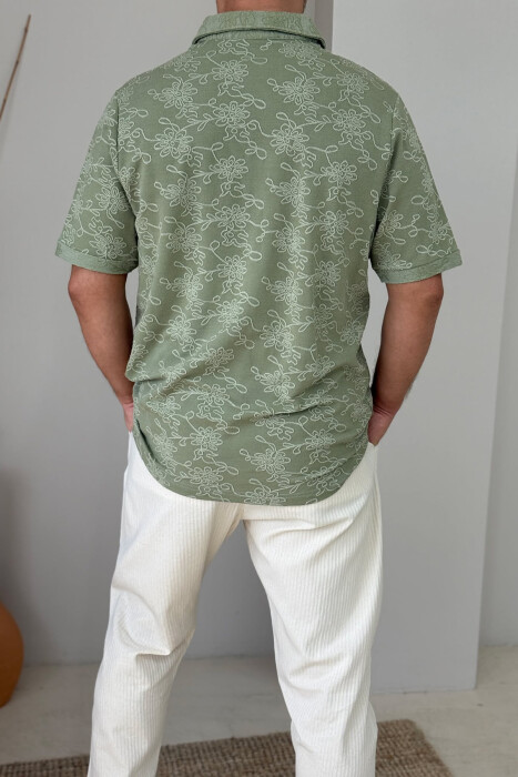 POLO NECK SIMPLE DESIGNED MEN T-SHIRT MINT/MENTE - 3