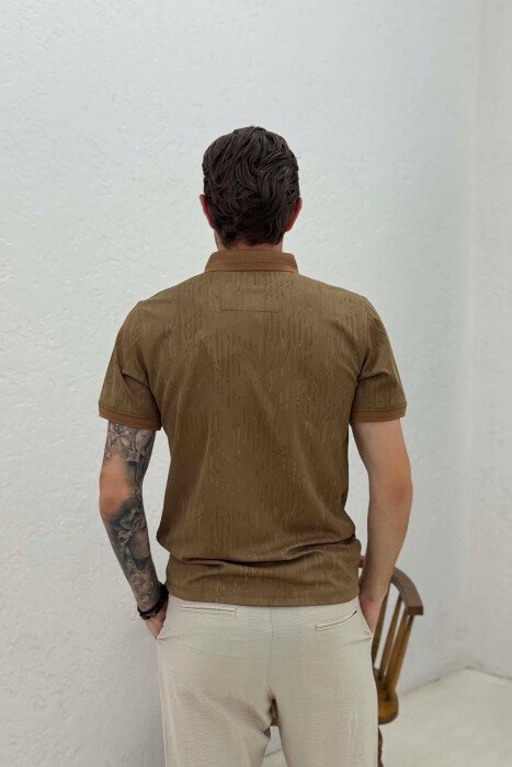 POLO NECK SIMPLE MEN T-SHIRT LIGHT GREEN/JEZB - 8