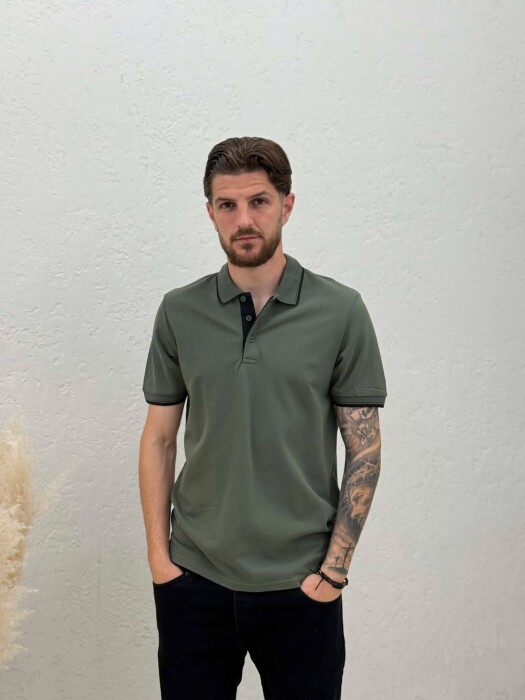 T-SHIRT I THJESHTE ME JAKE POLO PER MESHKUJ NE NGJYRE ULLI - KLAUDIO FASHION