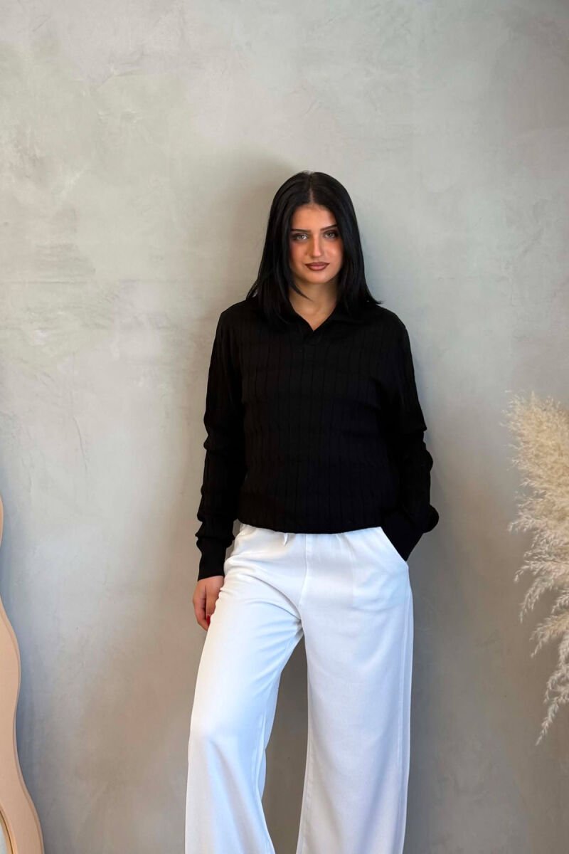 POLO NECK SIMPLE WOMAN SWEATER BLACK/ E ZEZE - 1