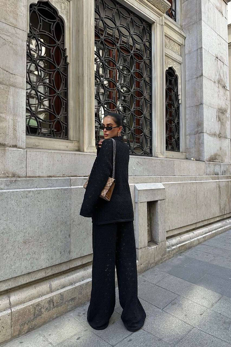 POLO NECK SWEATER+TROUSERS WOMAN SET BLACK/ E ZEZE - 3