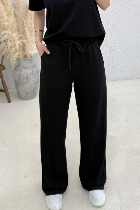 POLO NECK T-SHIRT + SWEATPANTS WOMAN SET BLACK/ E ZEZE - 7