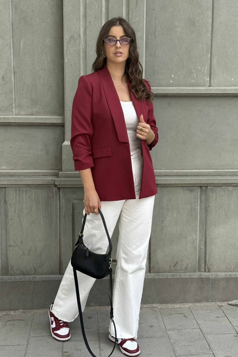 PRIMER ONE COLOR POCKET WOMAN JACKET BURGUNDY/VISHNJE - 1