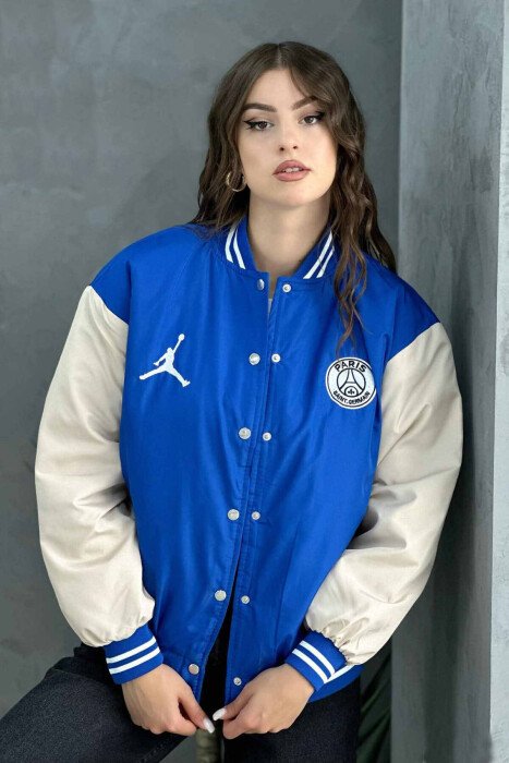 PSG LOGO BOMBER WOMEN JACKET BLUE/BLU - KLAUDIO FASHION