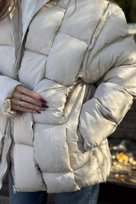 ONE COLOR PUFFER WOMEN JACKET BEIGE/BEZHE - 3
