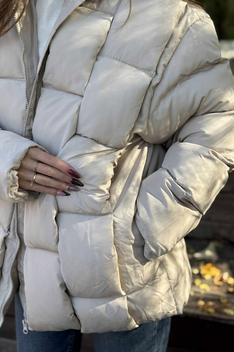 ONE COLOR PUFFER WOMEN JACKET BEIGE/BEZHE - 3