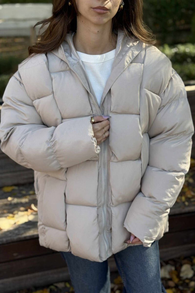 ONE COLOR PUFFER WOMEN JACKET BEIGE/BEZHE - 4