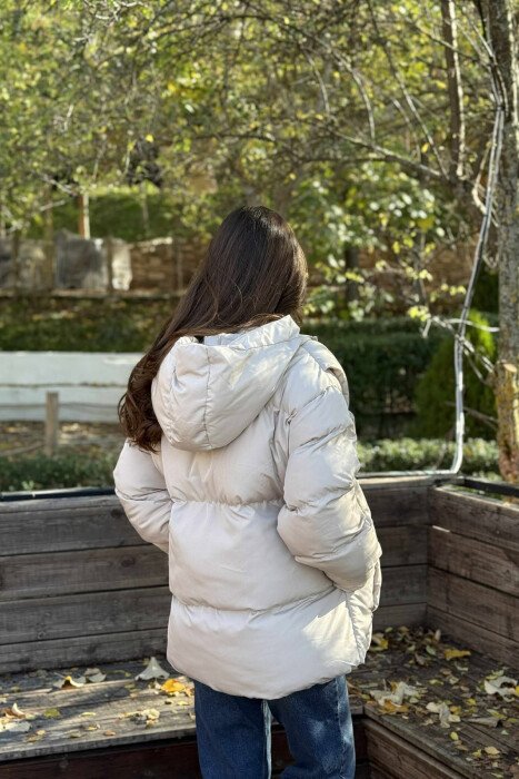 ONE COLOR PUFFER WOMEN JACKET BEIGE/BEZHE - 6