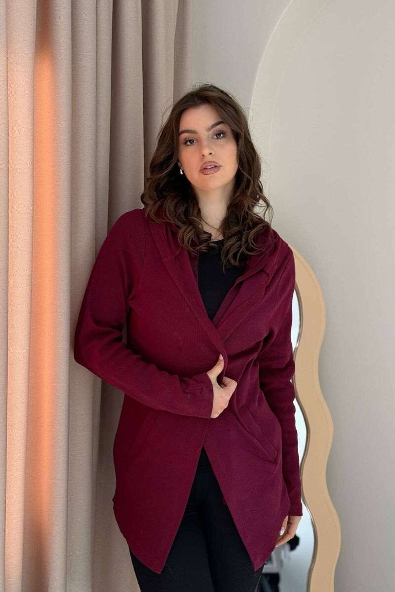 PULOVËR PËR FEMRA NË NGJYRËN VISHNJË - 1