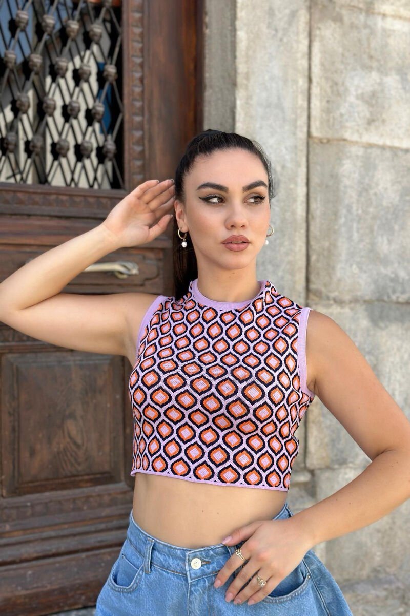 PURPLE AND ORAGNGE DETAILS WOMAN TANK PURPLE/LEJLA - 2
