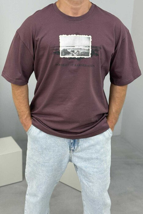 FRONT IMAGE SIMPLE MEN T-SHIRT PURPLE/LEJLA - 2