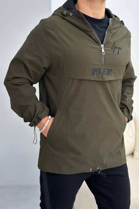 RAINY ONE COLOR SIMPLE MEN JACKET GREEN/JESHILE - KLAUDIO FASHION