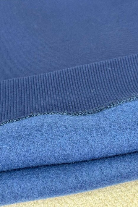ROUND NECK HEART DETAIL WOMEN SWEATSHIRT BLUE/BLU - 3