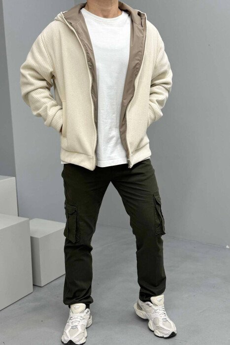 REGULAR ONE COLOR CARGO MEN PANTS GREEN/JESHILE - KLAUDIO FASHION