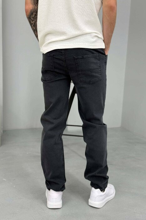 REGULAR ONE COLOR MEN JEANS DARK GREY/GEE - 5
