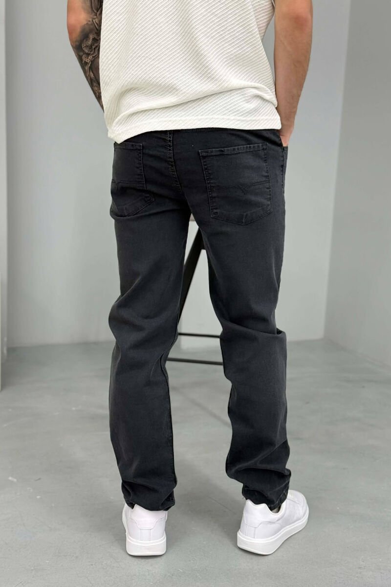 REGULAR ONE COLOR MEN JEANS DARK GREY/GEE - 5