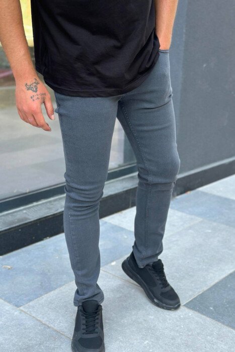 XHINSE TË THJESHTA PËR MESHKUJ NË NGJYRË GRI E ERRËT - KLAUDIO FASHION