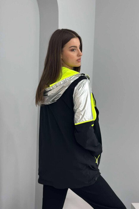 REVERSIBLE WOMEN JACKET BLACK-NEON/ZENEO - 2