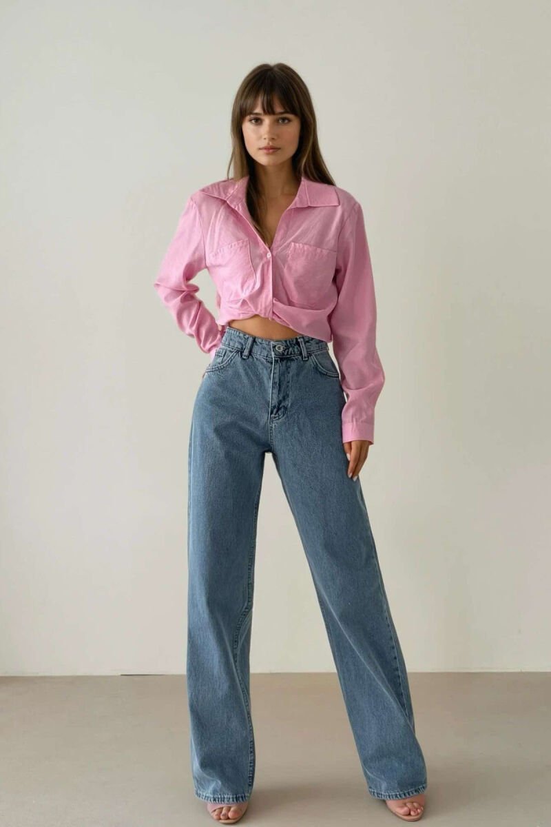 RIBBON BACK POCKET DETAIL WOMEN JEANS LIGHTBLUE/BZ - 1