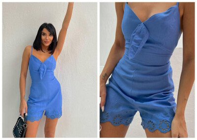RIBBON DETAILS WOMAN JUMPSUIT BLUE/BLU 