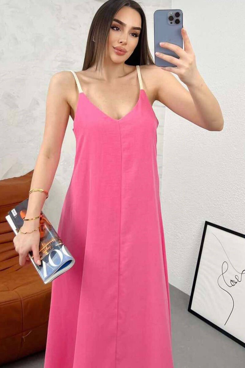 ROPE STRAP DETAIL WOMEN DRESS PINK/ROZE - 2