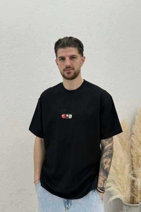 ROUND NECK BACK IMAGE MEN T-SHIRT BLACK/ E ZEZE - KLAUDIO FASHION