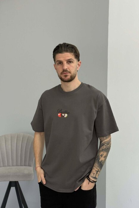 ROUND NECK BACK IMAGE MEN T-SHIRT DARK GREY/GEE - KLAUDIO FASHION