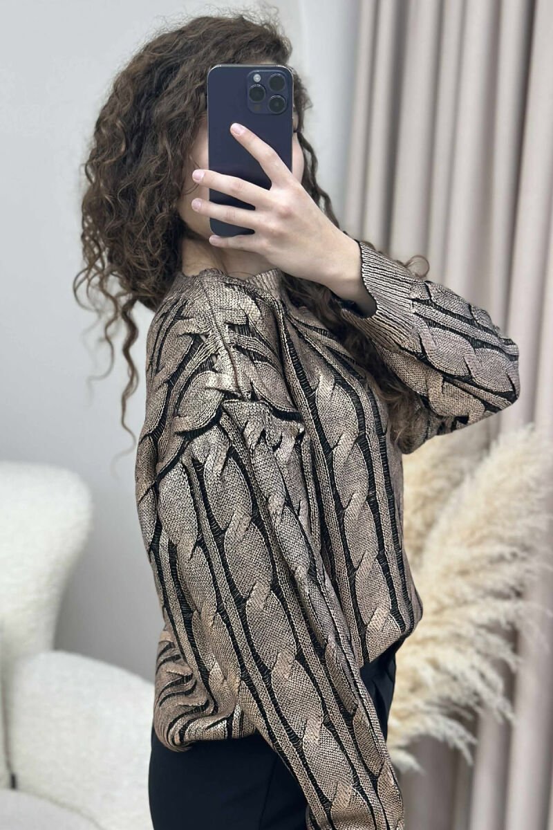 ROUND NECK BRAIDS DETAIL WOMEN SWEATER BRONX/BRONX - 5
