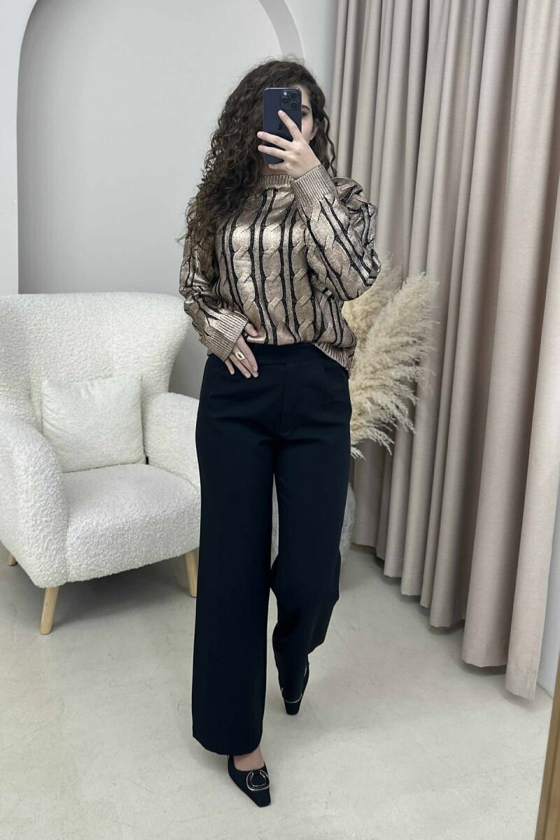 ROUND NECK BRAIDS DETAIL WOMEN SWEATER BRONX/BRONX - 2
