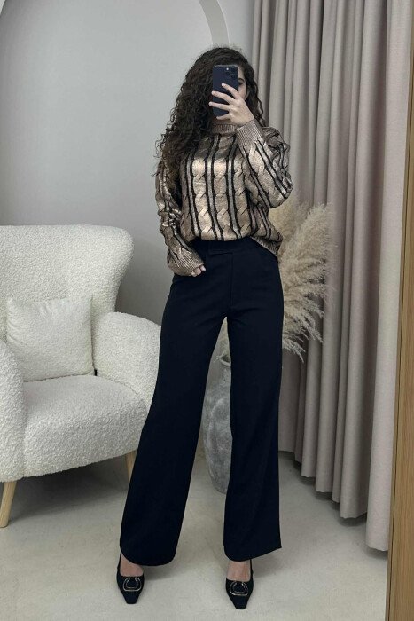 ROUND NECK BRAIDS DETAIL WOMEN SWEATER BRONX/BRONX - 1