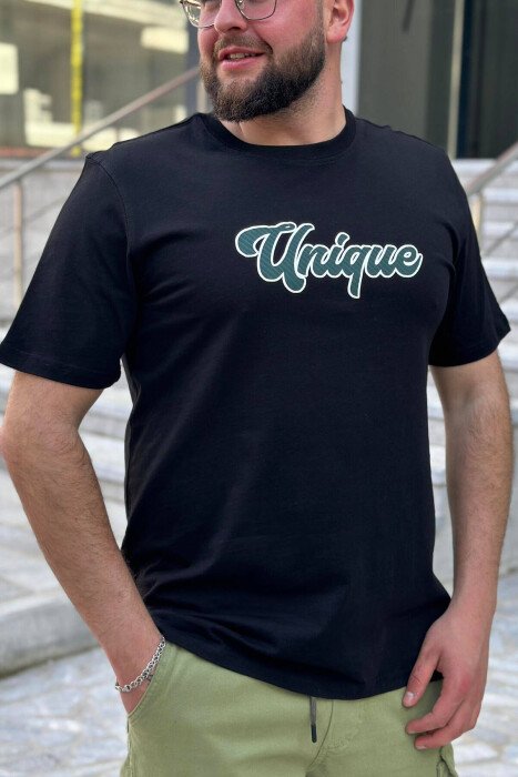 ROUND NECK COTTON MEN T-SHIRT BLACK/ E ZEZE 