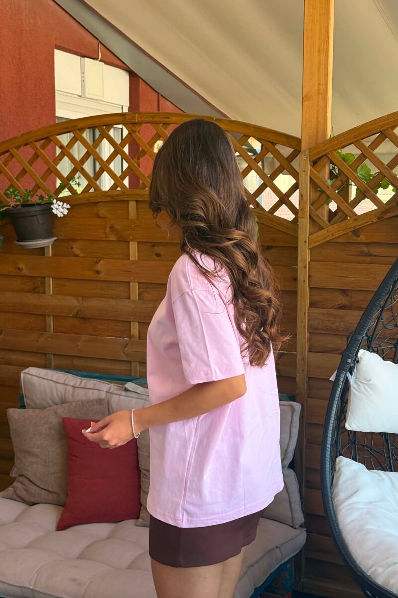 ROUND NECK FRONT IMAGE WOMEN T-SHIRT PINK/ROZE - 5