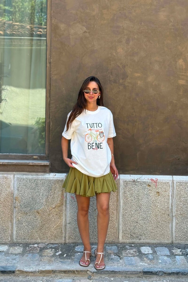 ROUND NECK FRONT IMAGE WOMEN T-SHIRT WHITE-E BARDHE - 2