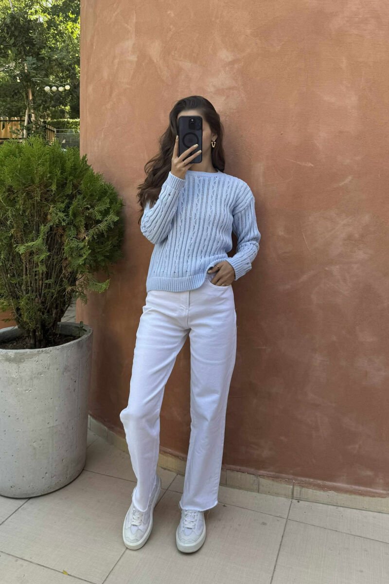 ROUND NECK KNITTED WOMEN SWEATER BEAUBLUE/BBL - 4