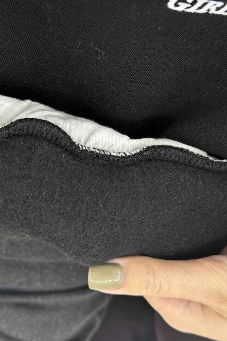 ROUND NECK LA FLUFFY WOMEN SWEATSHIRT BLACK/ E ZEZE - 4