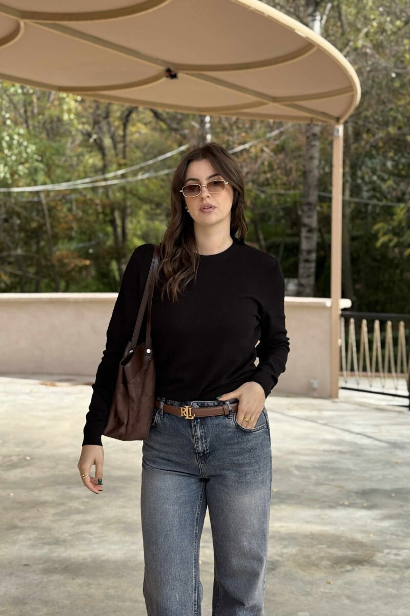 ROUND NECK LIGHT WOMEN SWEATER BLACK/ E ZEZE - 3