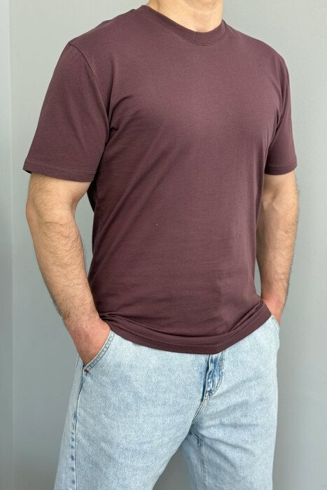 ROUND NECK ONE COLOR MEN T-SHIRT VINEGAR/UTHULL - 4
