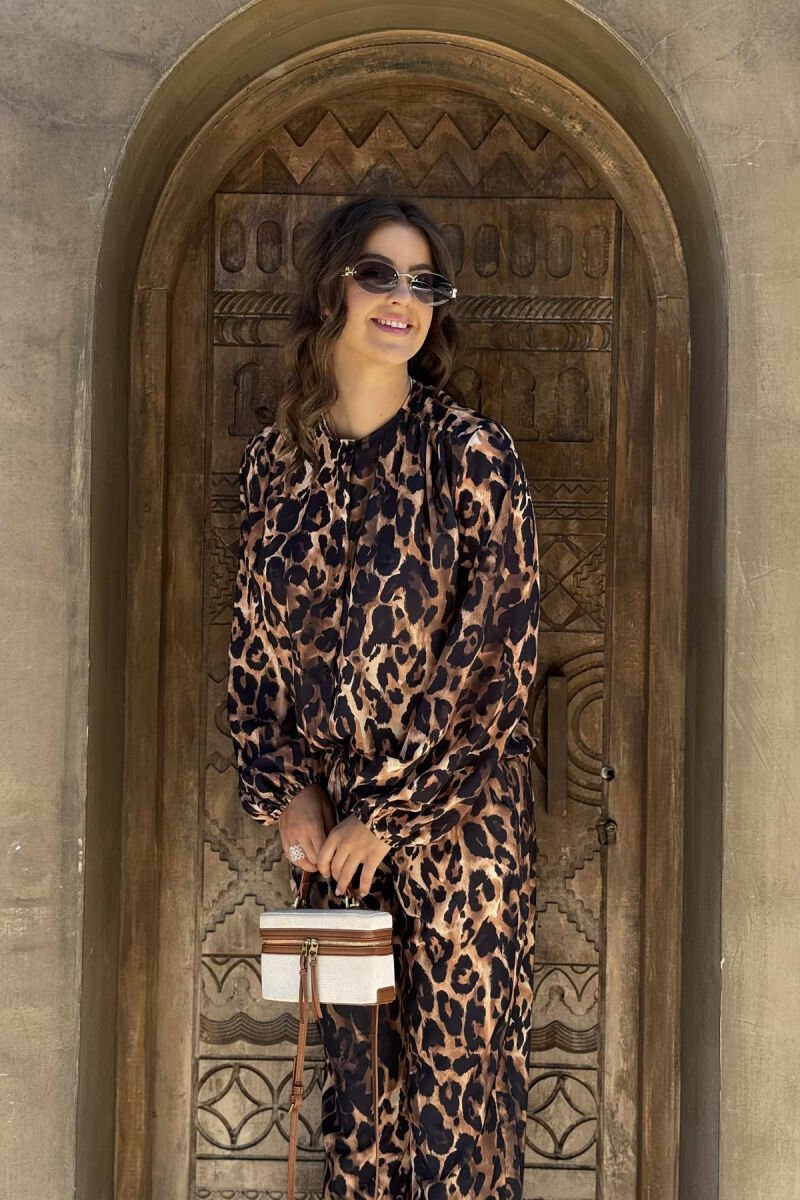 ROUND NECK SHIRT+TROUSERS WOMEN SET LEO/LEOPARD - 10