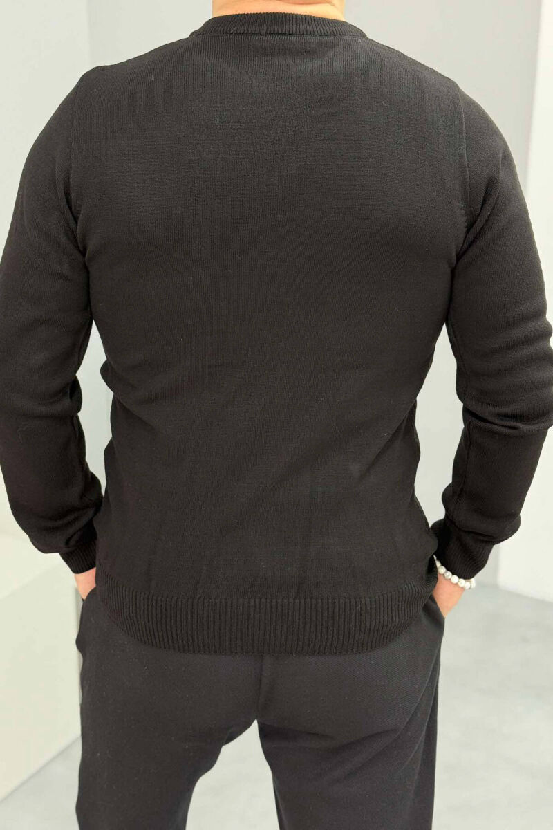ROUND NECK SIMPLE MEN SWEATER BLACK/ E ZEZE - 3