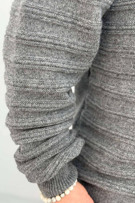 ROUND NECK SIMPLE MEN SWEATER GREY/GRI - 3
