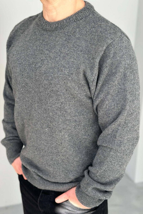 ONE COLOR SIMPLE MEN SWEATER GREY/GRI - 4