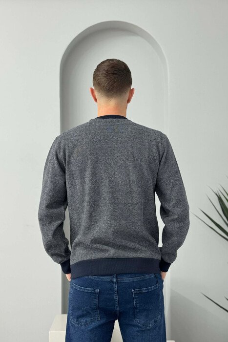 ROUND NECK SIMPLE MEN SWEATER LIGHTBLUE/BZ - 4