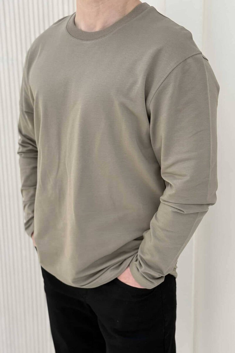 ROUND NECK SIMPLE MEN SWEATSHIRT MINT/MENTE - 1