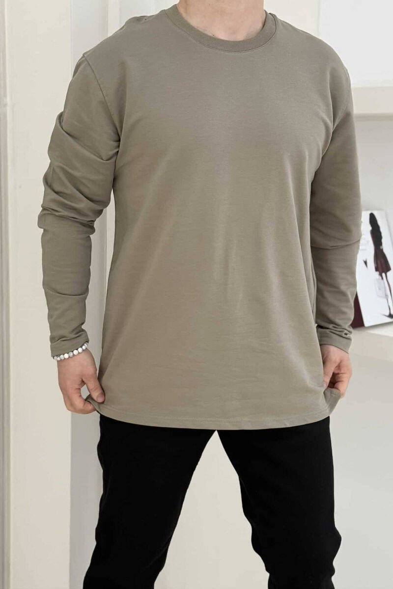 ROUND NECK SIMPLE MEN SWEATSHIRT MINT/MENTE - 2