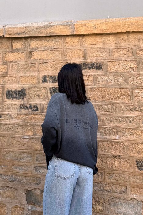 ROUND NECK SIMPLE WRITTINGS WOMEN SWEATER BLUE/BLU - 2