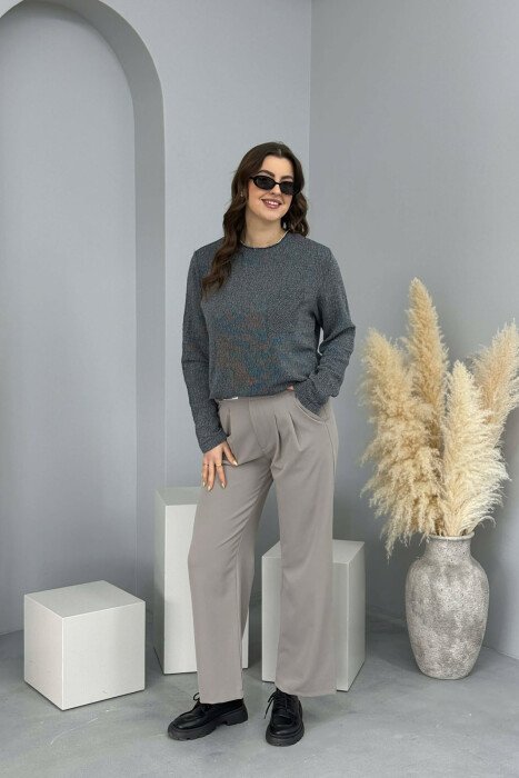 TRIKO ME JAKË TË RRUMBULLAKËT DHE ME NJË XHEP PËR FEMRA NË NGJYRËN BLU - KLAUDIO FASHION