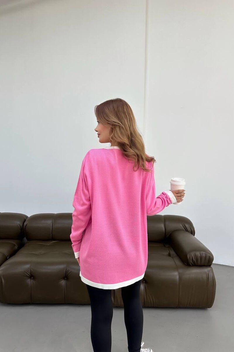 ROUND NECK SMALL LOGO WOMAN SWEATER PINK/ROZE - 2